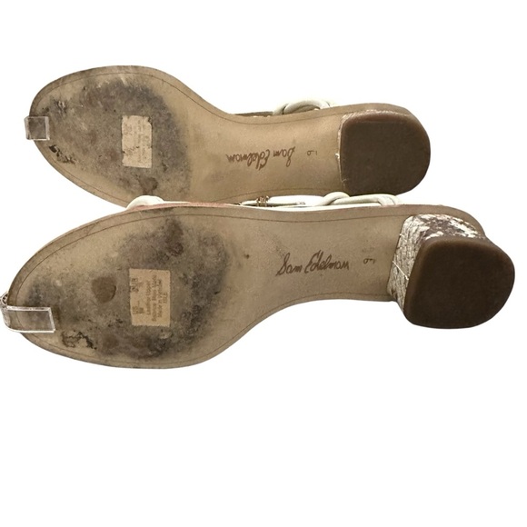 Sam Edelman Isle leather python side-buckle ankle strap sandals Size 9 - Picture 14 of 14